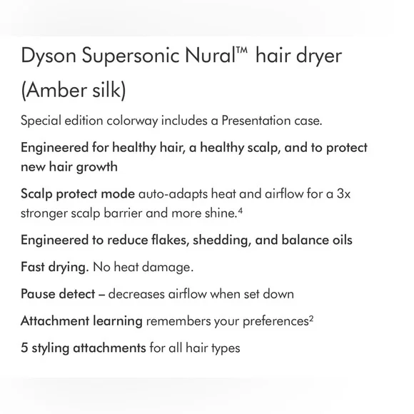 Dyson Supersonic Nural Hair Dryer Special Edition Amber Silk & Presentation Case - Picture 14 of 15